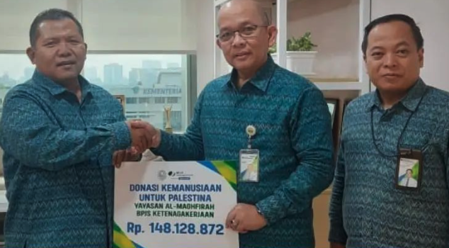 Yayasan Al Maghfirah BPJSTK serahkan bantuan kemanusiaan untuk Palestina melalui BAZNAS